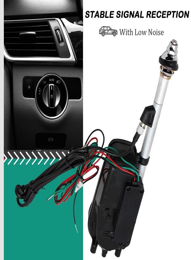 أنينا هوائي راديو سيارة عالمي من أنينا يعمل بجهد 12 فولت، قابل للسحب تلقائيًا بالكامل، مصمم لتركيب هوائي راديو AM/FM، طقم استبدال عمود الهوائي - Image 4